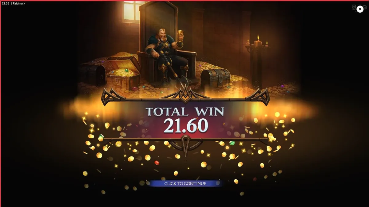 นักรบไวกิ้งและเรือยาวท่ามกลางพายุในเกมสล็อต Raidmark